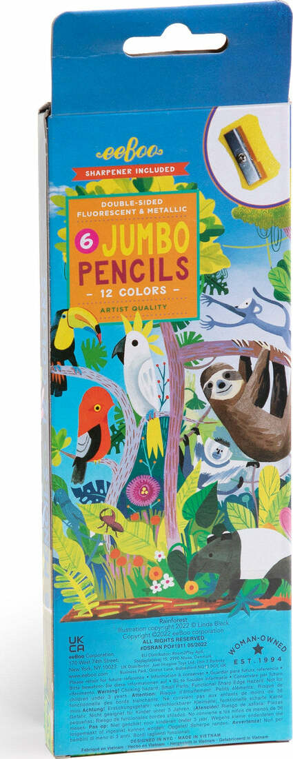 Rainforest Special Pencils (6 JUMBO pencils)