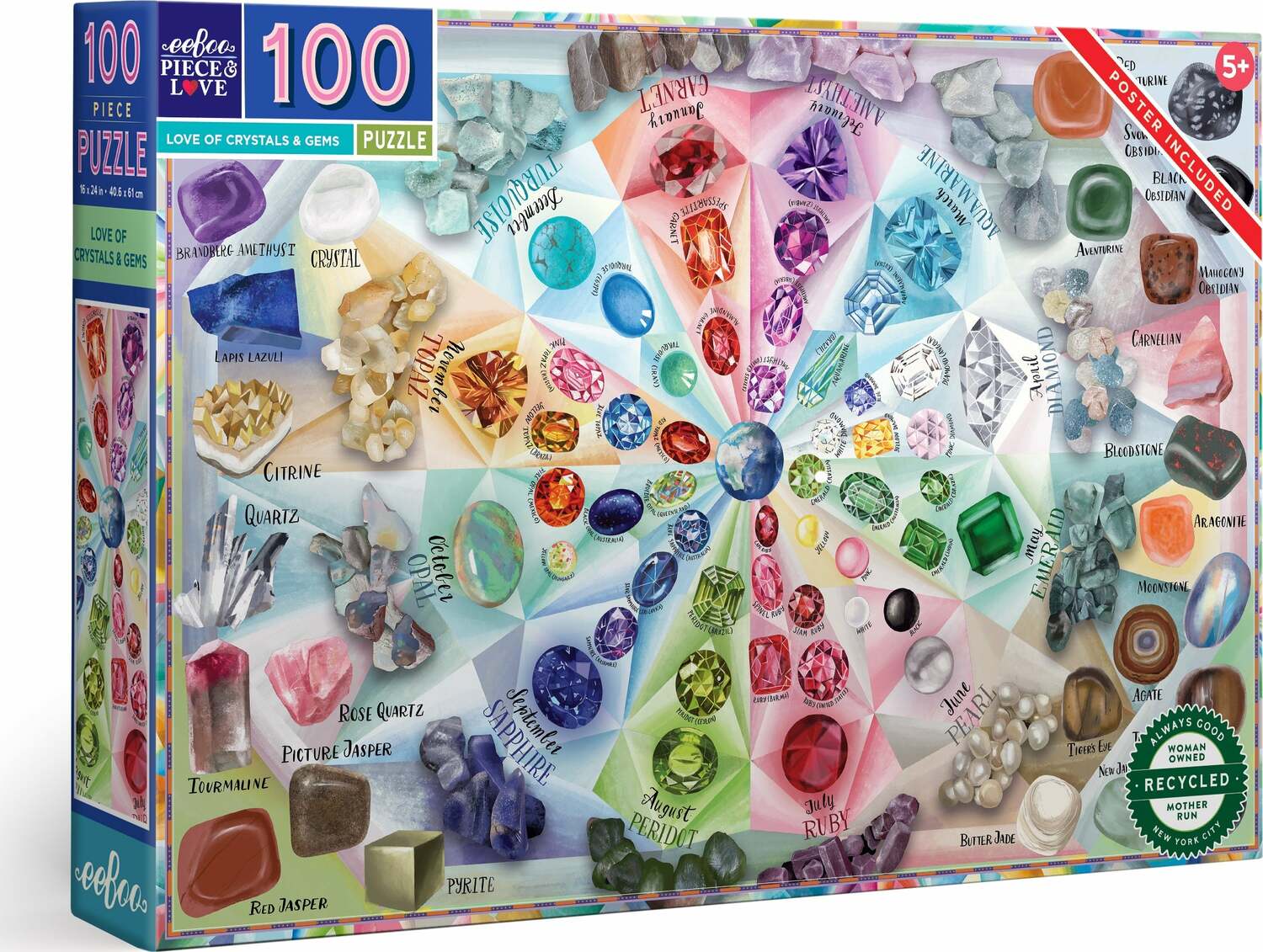 Love of Crystals & Gems (100 piece puzzles)