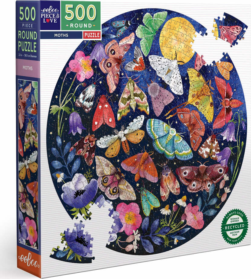 Moths (500 piece round puzzles)