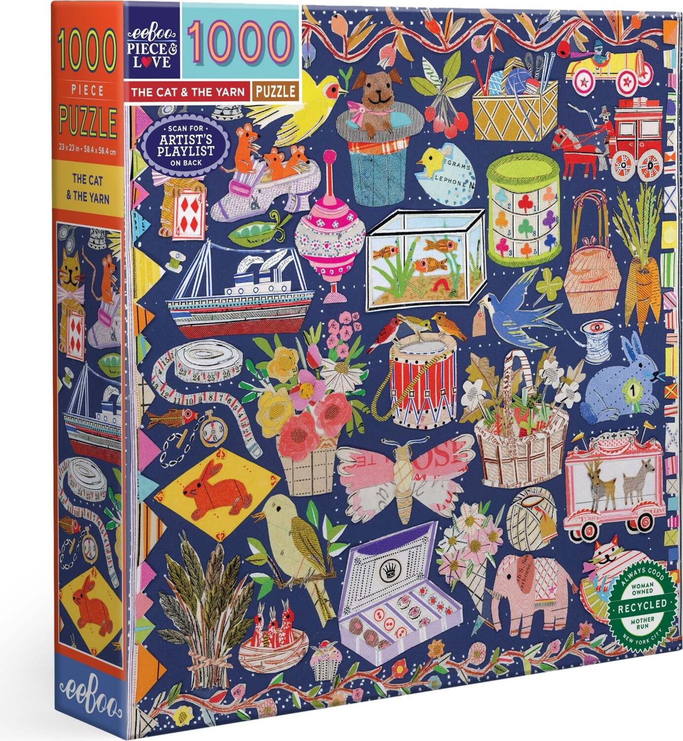 The Cat & The Yarn (1000 piece square puzzles)