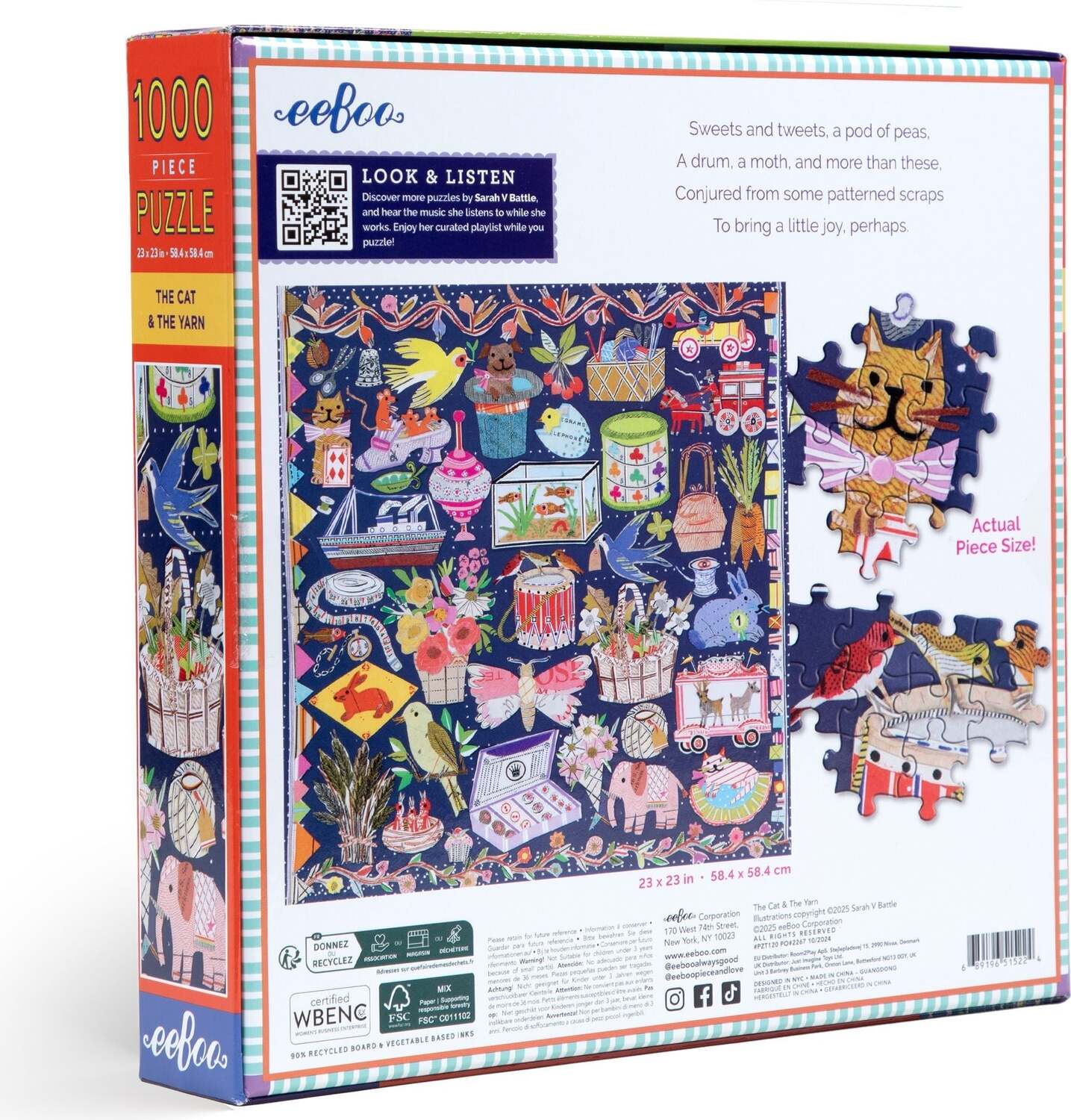 The Cat & The Yarn (1000 piece square puzzles)