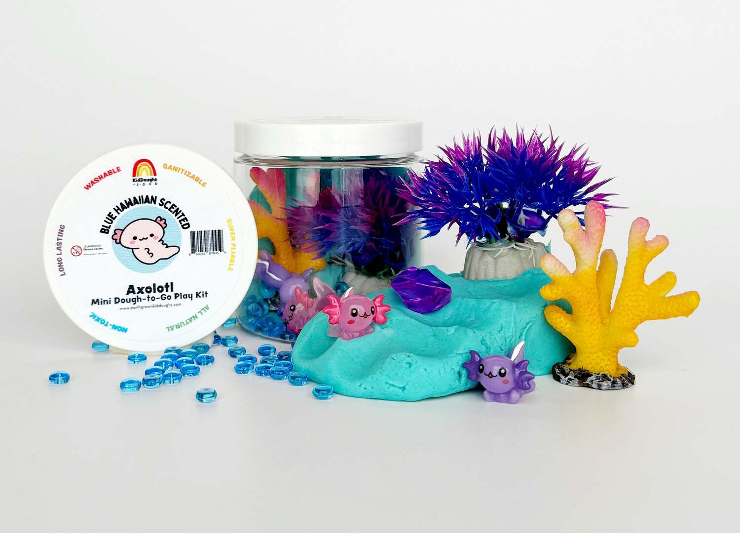 Axolotl (Blue Hawaiian) Mini KidDough-To-Go