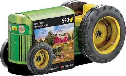 Tractor Shaped Tin with 550-Piece Puzzle