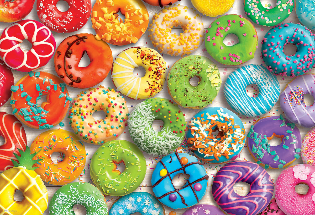 Donut Rainbow Shaped Tin with 550-Piece Puzzle