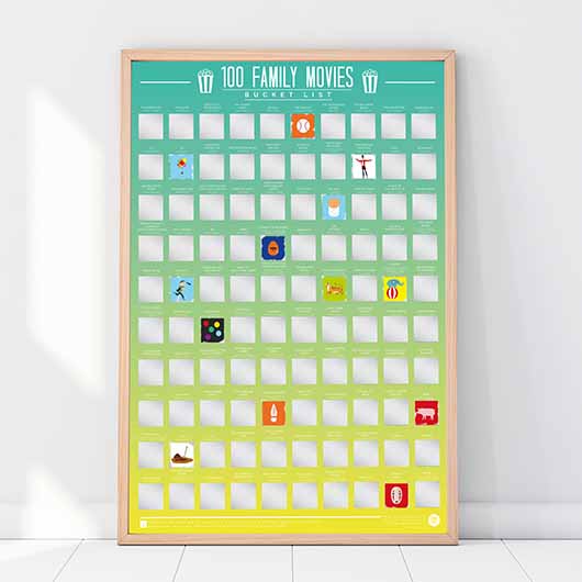 Bucket List - 100 Family Movies Scratch Off Poster