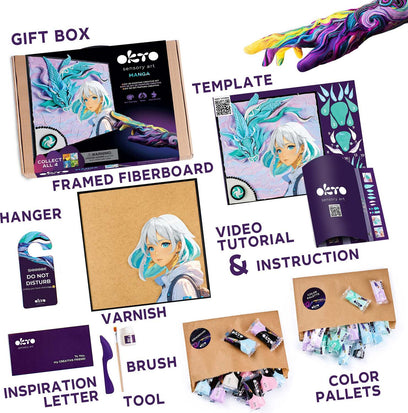 OKTO Manga Elements - Air - 3D Clay Canvas Kit (11.8 x 15.7 in) - Ages 10+