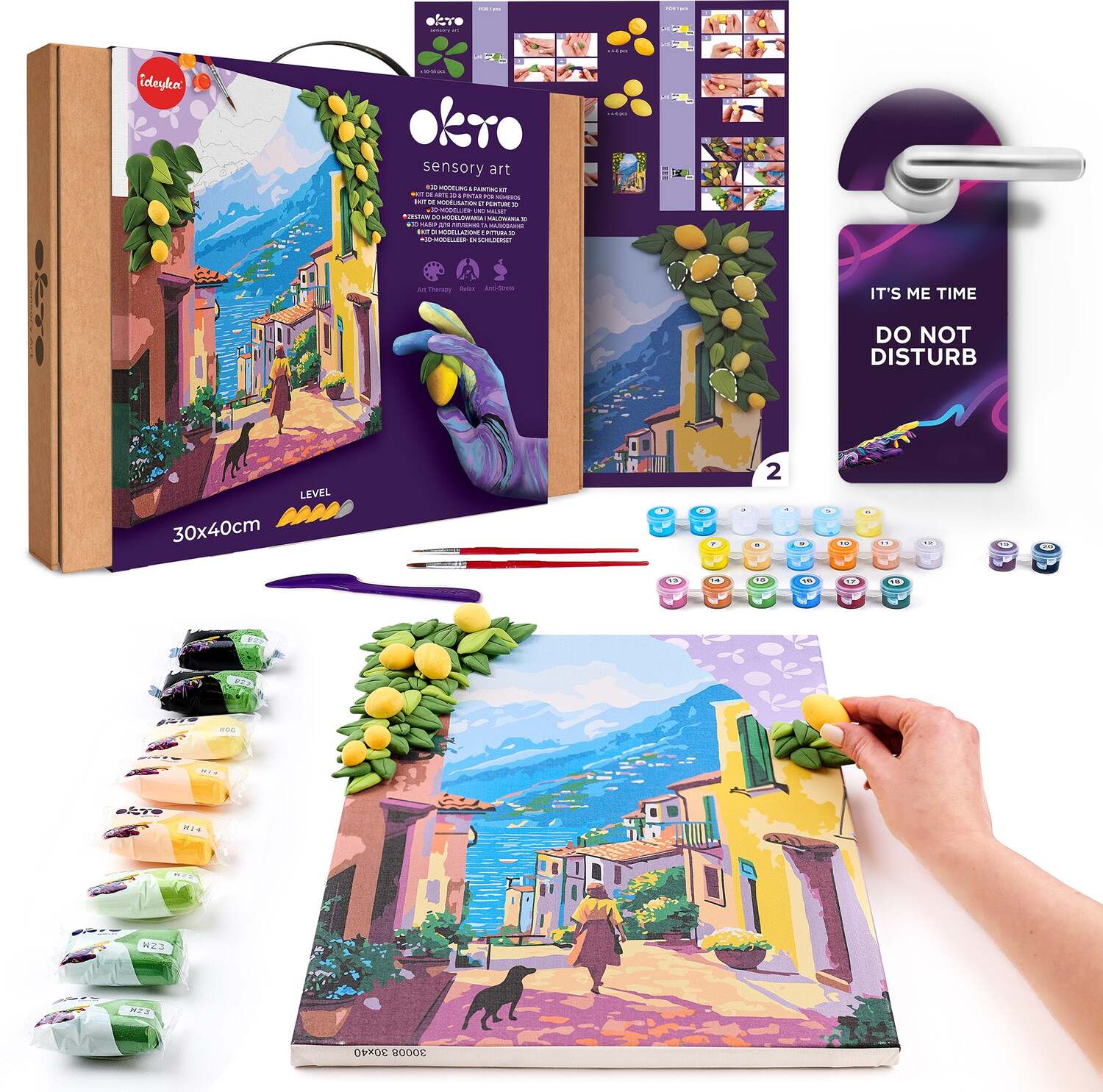 OKTO Air-Dry Clay 3D Painting Kit - Kit Lemon Weekend (11.8 x 15.7 in)