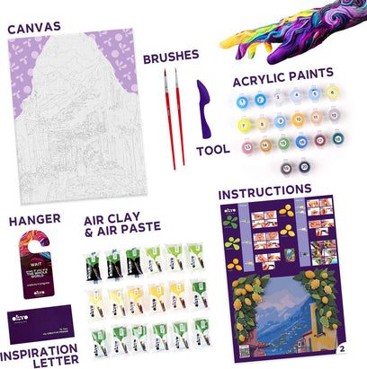 OKTO Air-Dry Clay 3D Painting Kit - Kit Lemon Weekend (11.8 x 15.7 in)