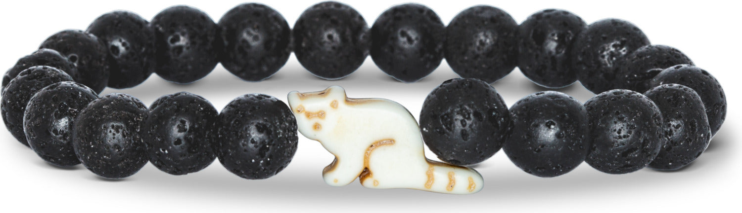 Fahlo Red Panda Tracking Bracelet - Lava Stone