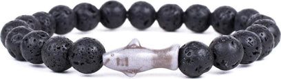 Fahlo Shark Tracking Bracelet - Lava Stone
