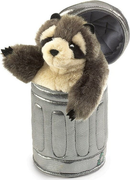 Raccoon in Garbage Can Hand Puppet