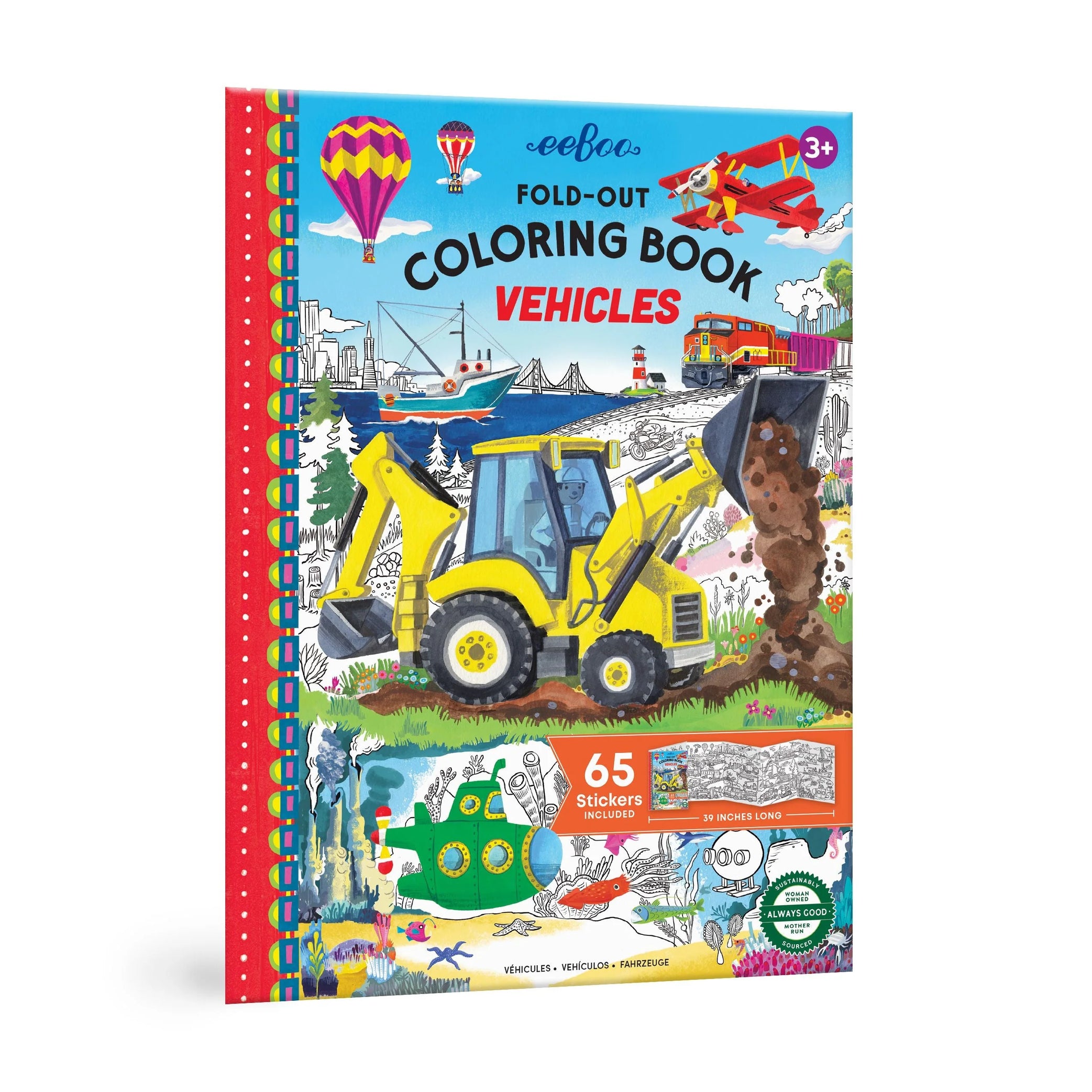 Vehicles Fold Out Coloring Book