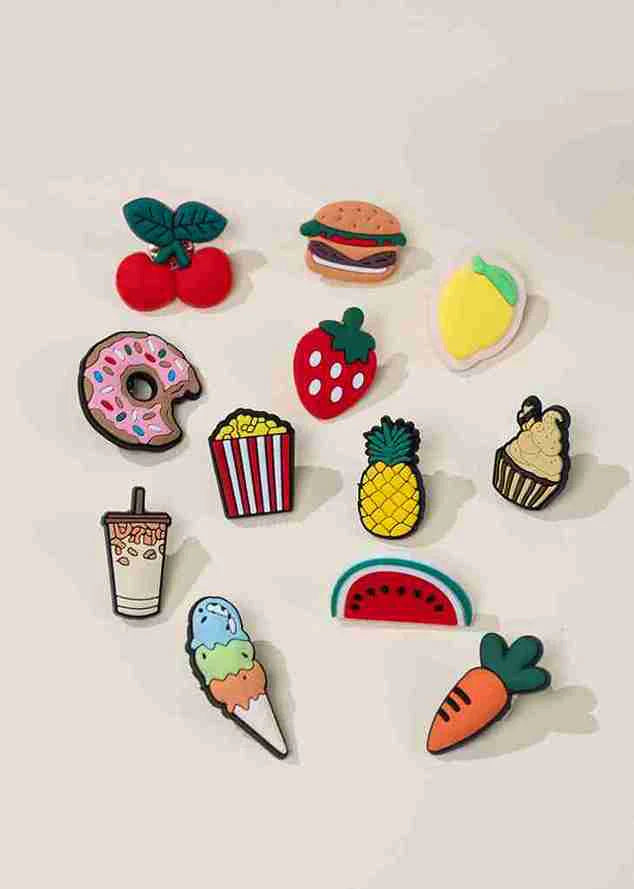 Set of 12 Charm Pins - Foodie