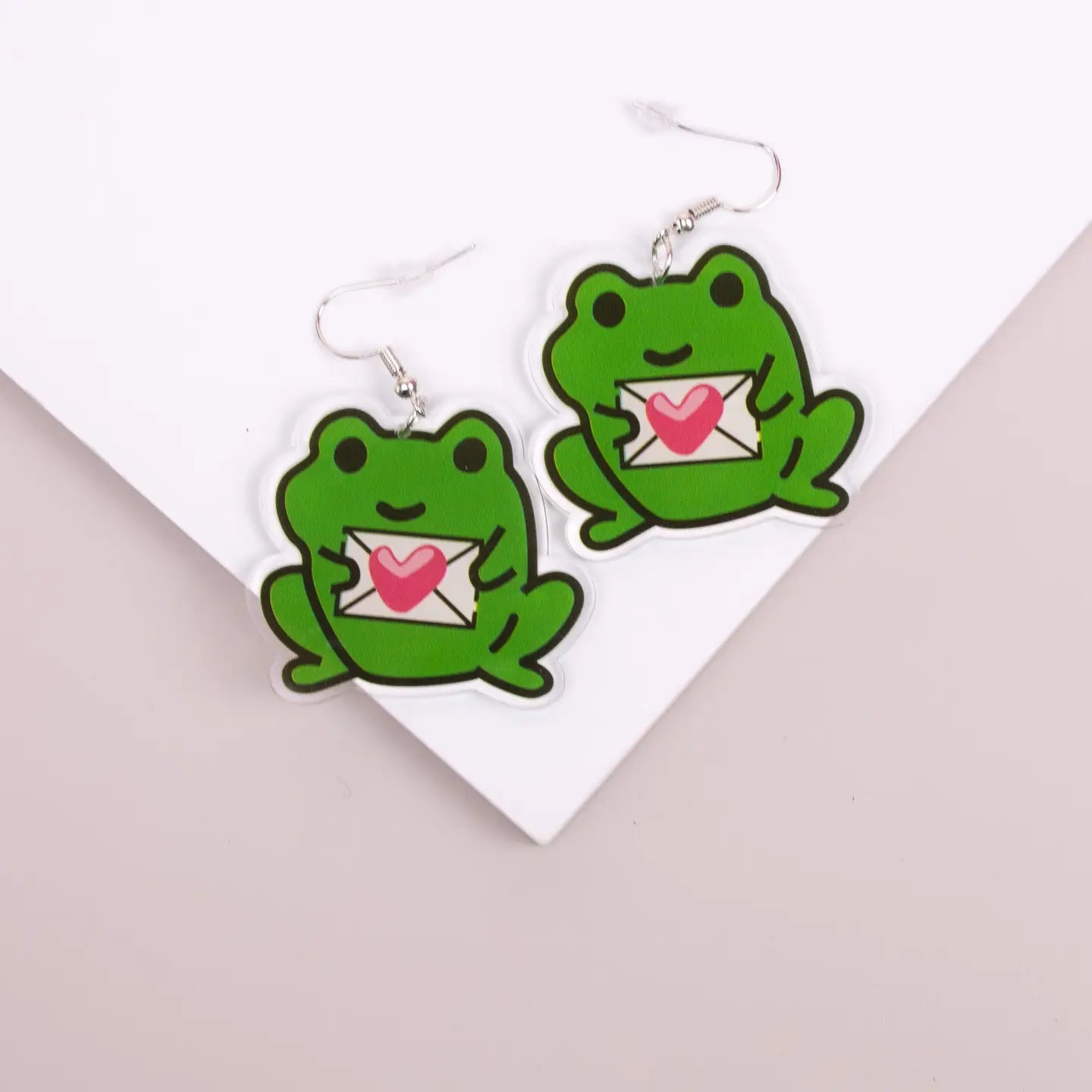 Dangle Earrings - Love Letter Frog