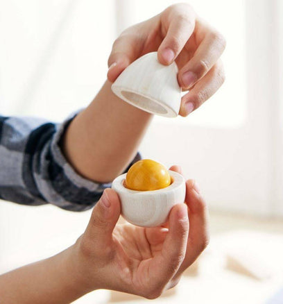 Wooden Eggs with Removable Yolk Play Food