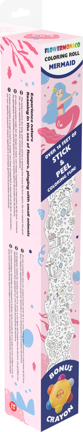 Coloring Rolling with Bonus Crayon - Mermaid