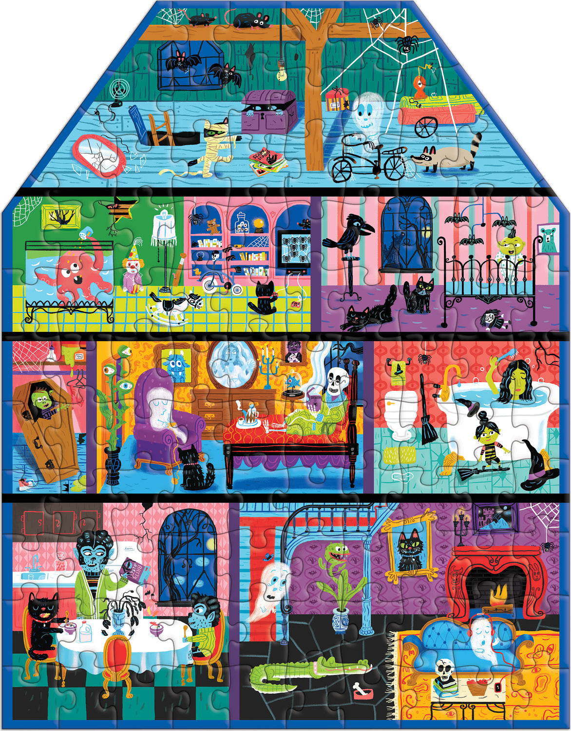 Spooky House 100 piece House-Shaped Puzzle