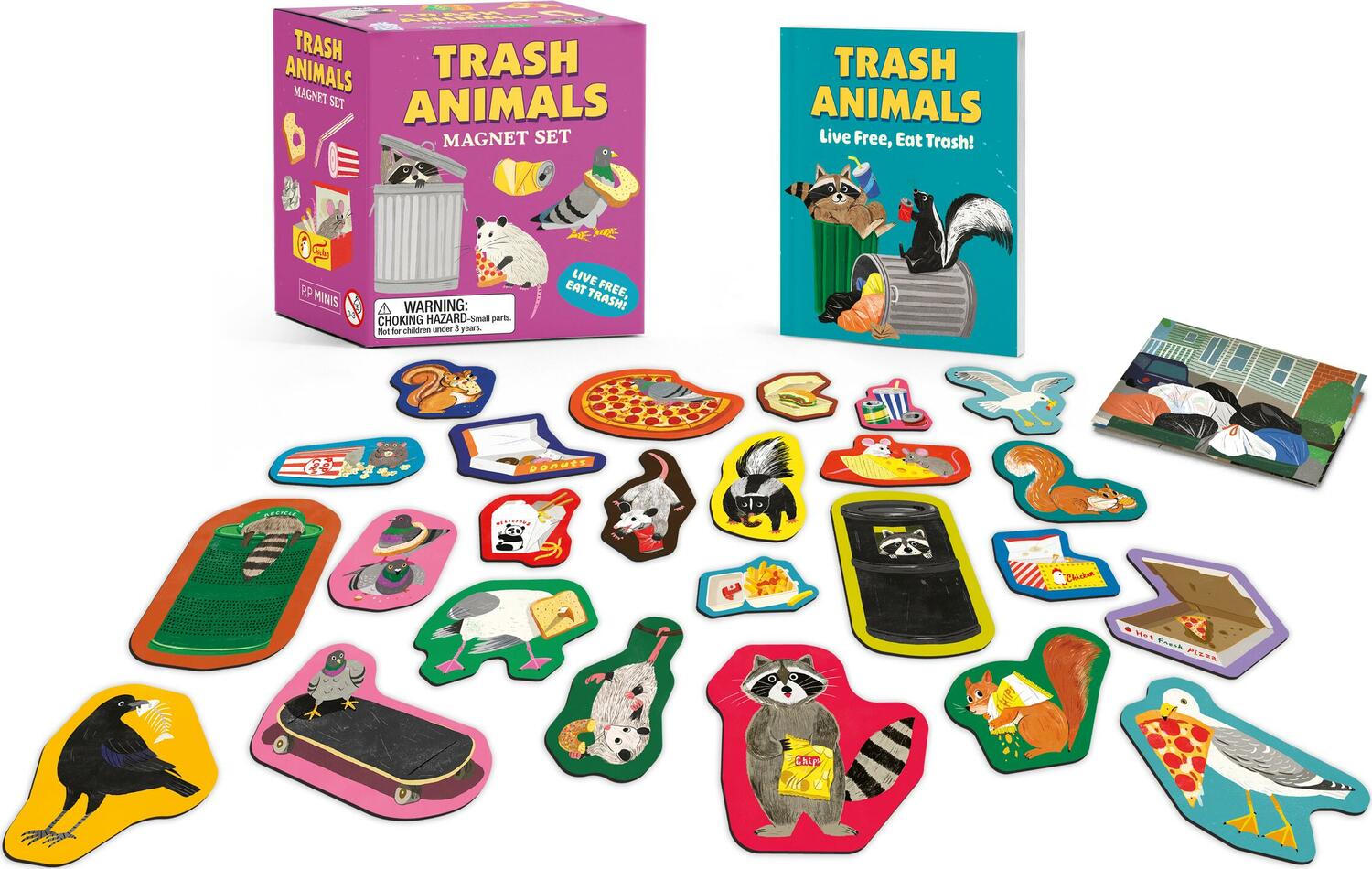 Trash Animals Magnet Set: Live Free, Eat Trash!