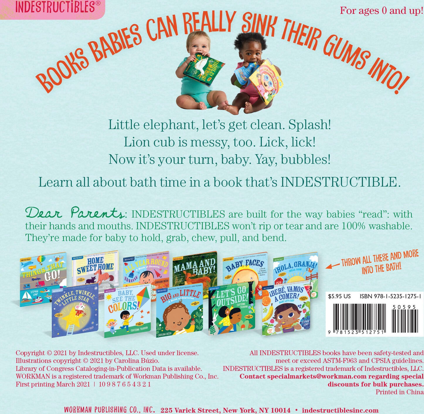 Indestructibles: It's Bath Time!: Chew Proof · Rip Proof · Nontoxic · 100% Washable (Book for Babies, Newborn Books, Safe to Chew)