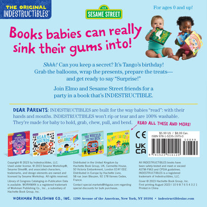 Indestructibles: Sesame Street: Elmo Says Surprise!: Chew Proof · Rip Proof · Nontoxic · 100% Washable (Book for Babies, Newborn Books, Safe to Chew)