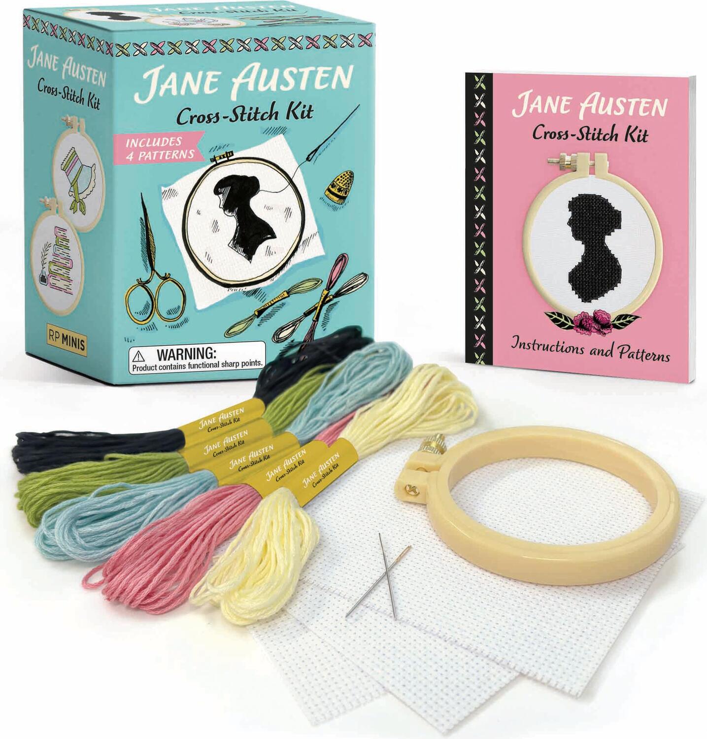 Jane Austen Cross-Stitch Kit: Includes 4 Patterns