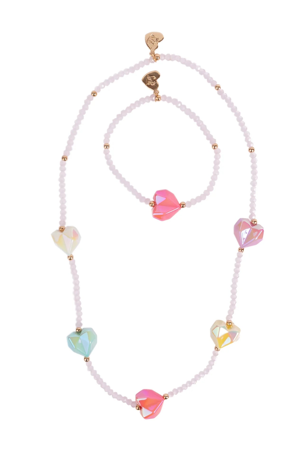 Heart Geode Necklace and Bracelet Set