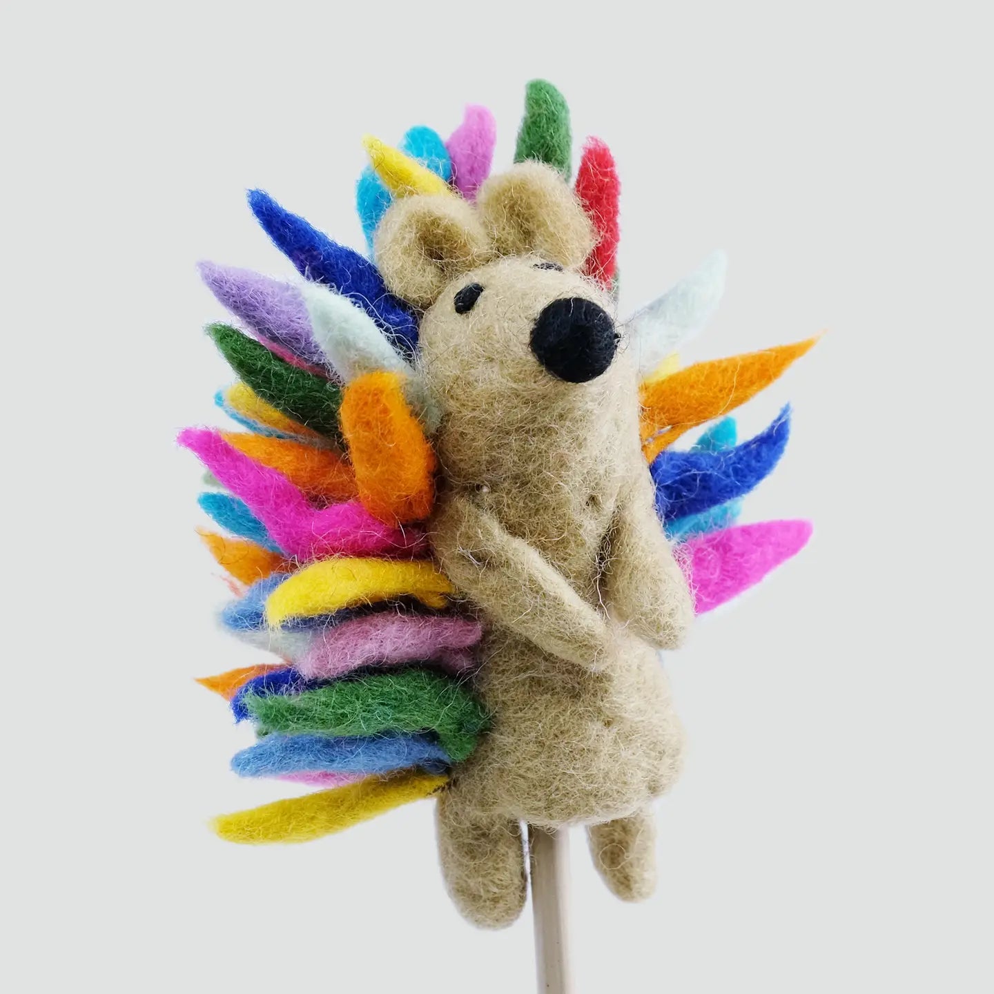 Felt Finger Puppet -Rainbow Hedgehog