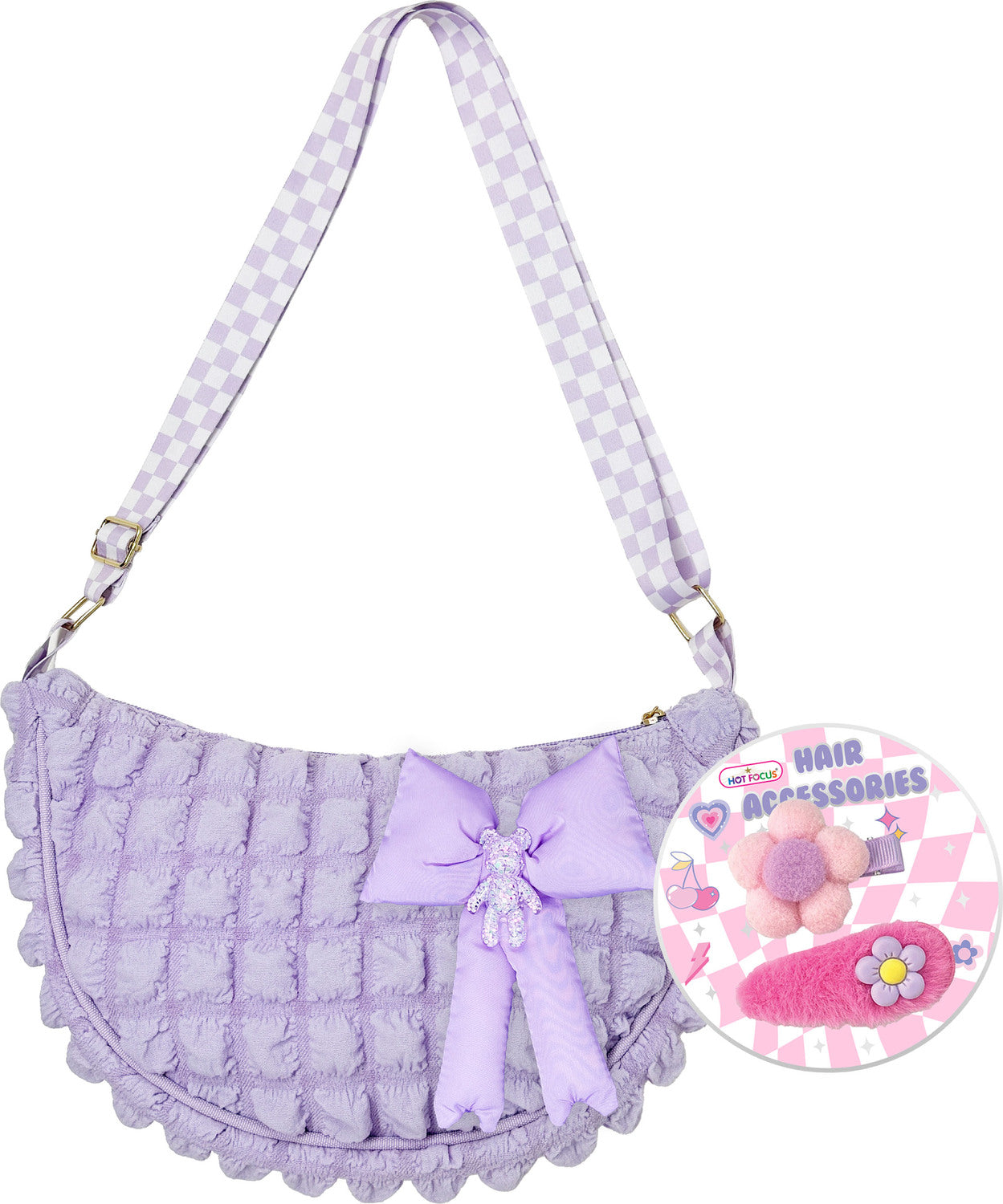 Bowtiful Puffer Crossbody Bag, Good Day