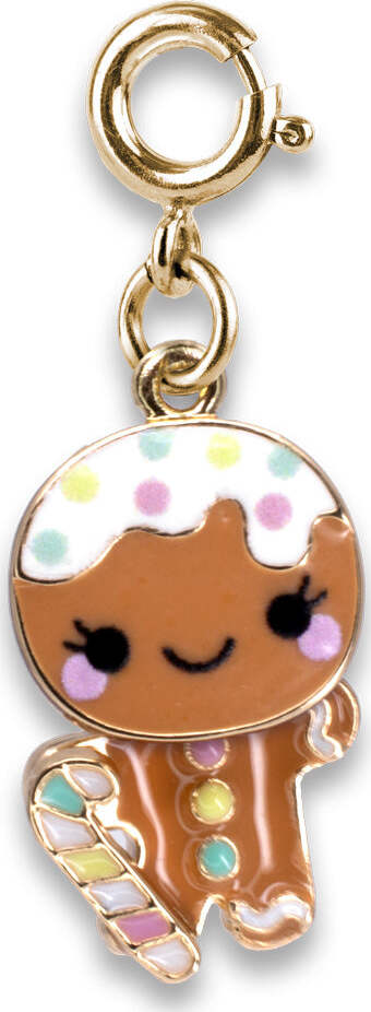 Gold Swivel Gingerbread Man Charm