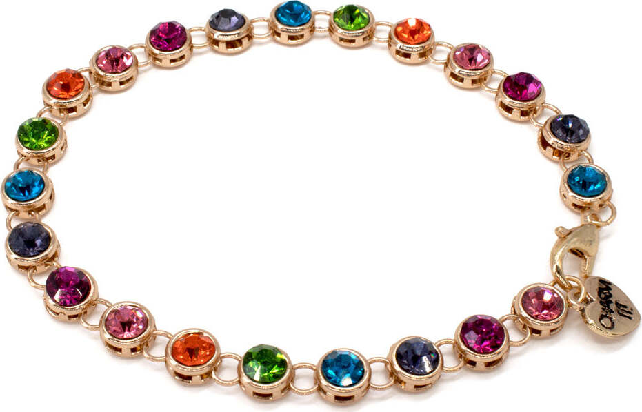 Gold Rainbow Rhinestone Bracelet