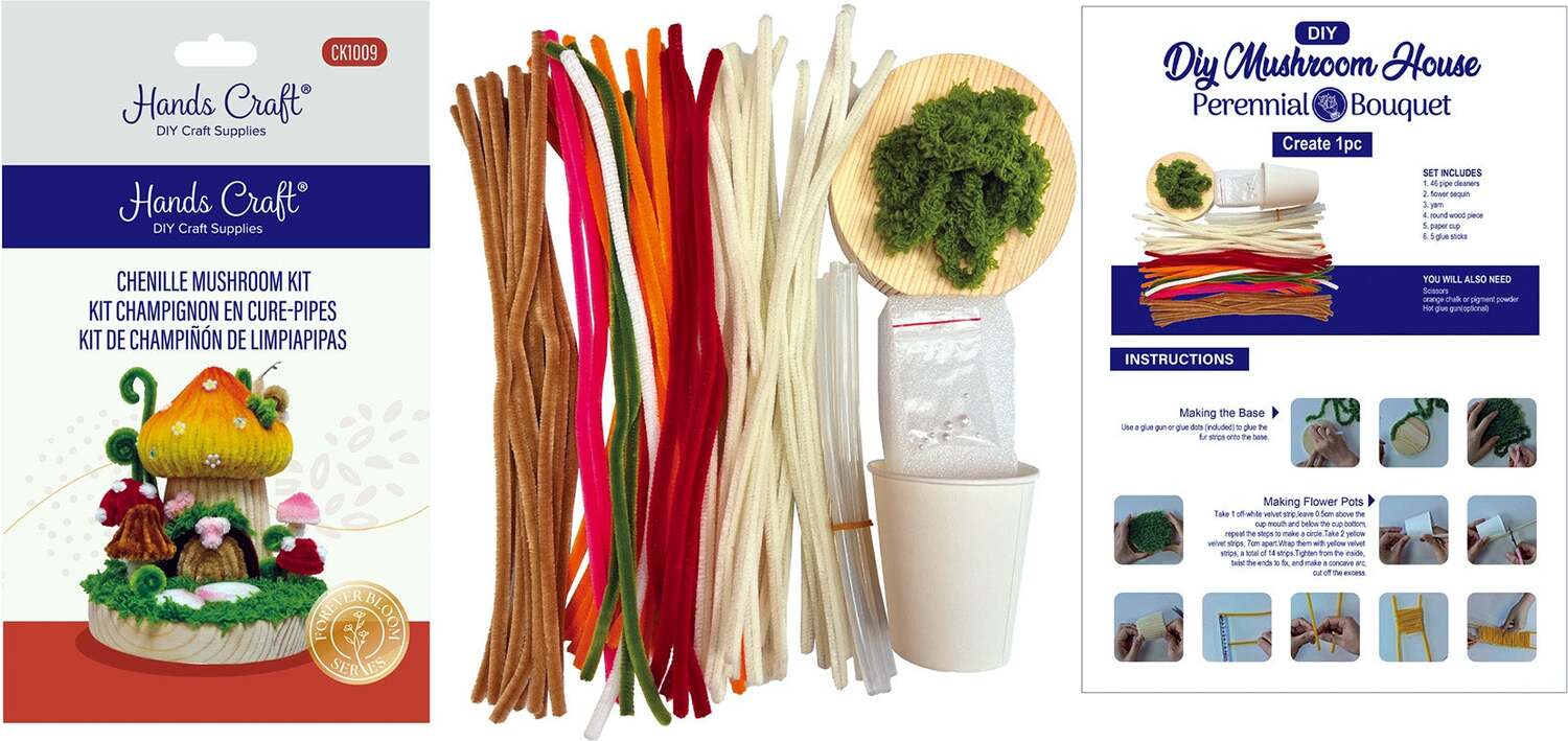 Mushroom House - Chenille Craft Kit