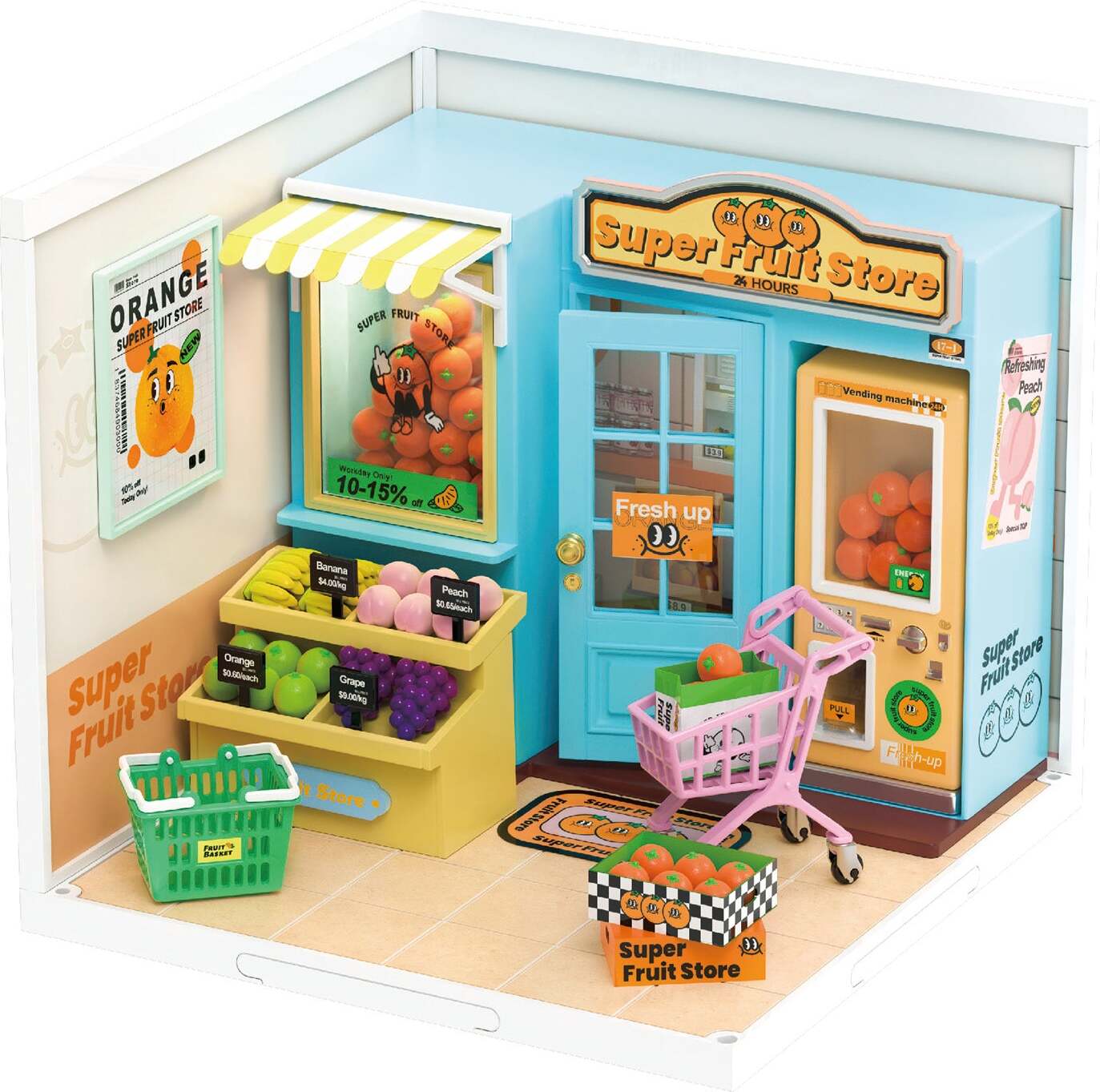 DIY Miniature House Kit: Daily VC Fruit Store