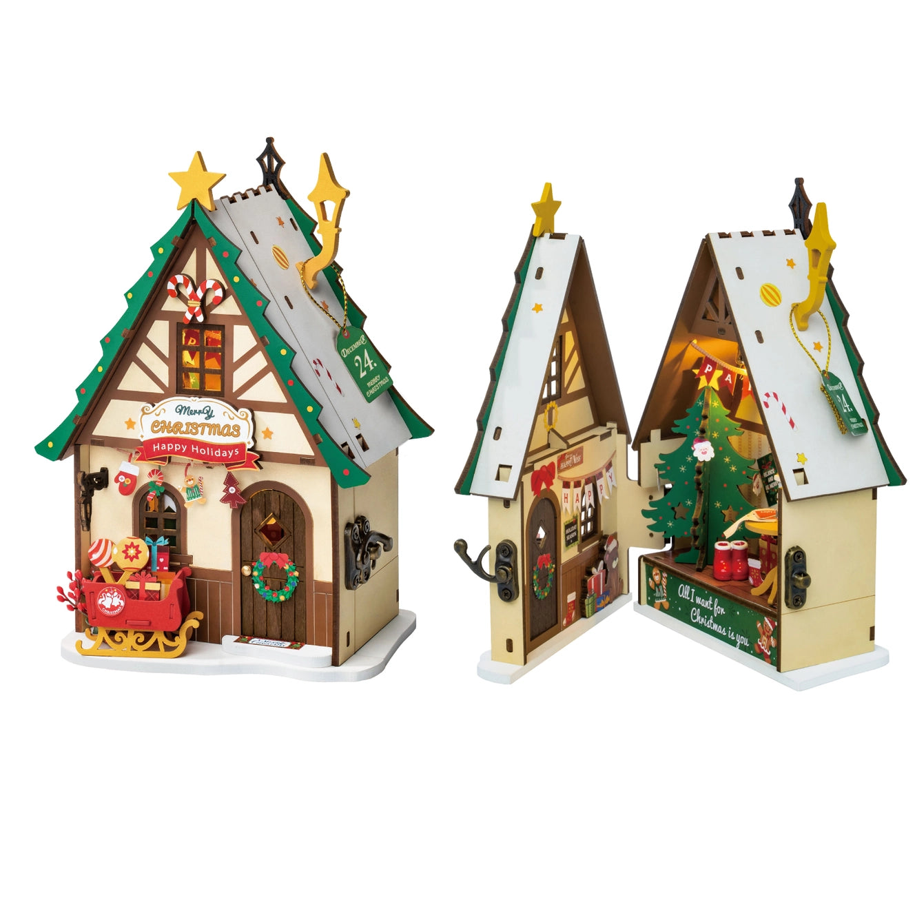 DIY Mini House Kit: Twinkling Christmas House