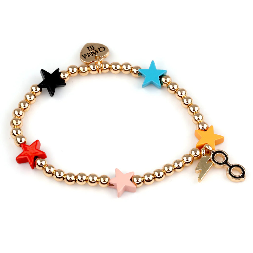 Gold Harry Potter Stretch Bead Bracelet