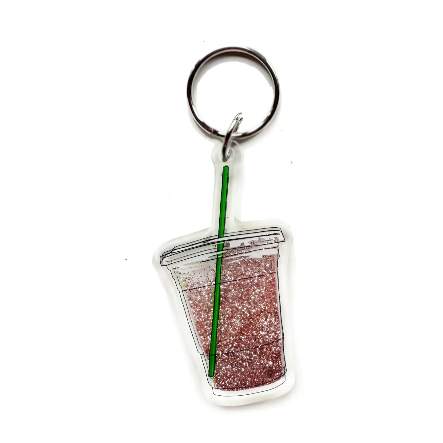 Iced Coffee Glitter Keychain