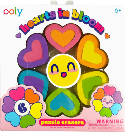 Hearts in Bloom Puzzle Erasers - Set of 6
