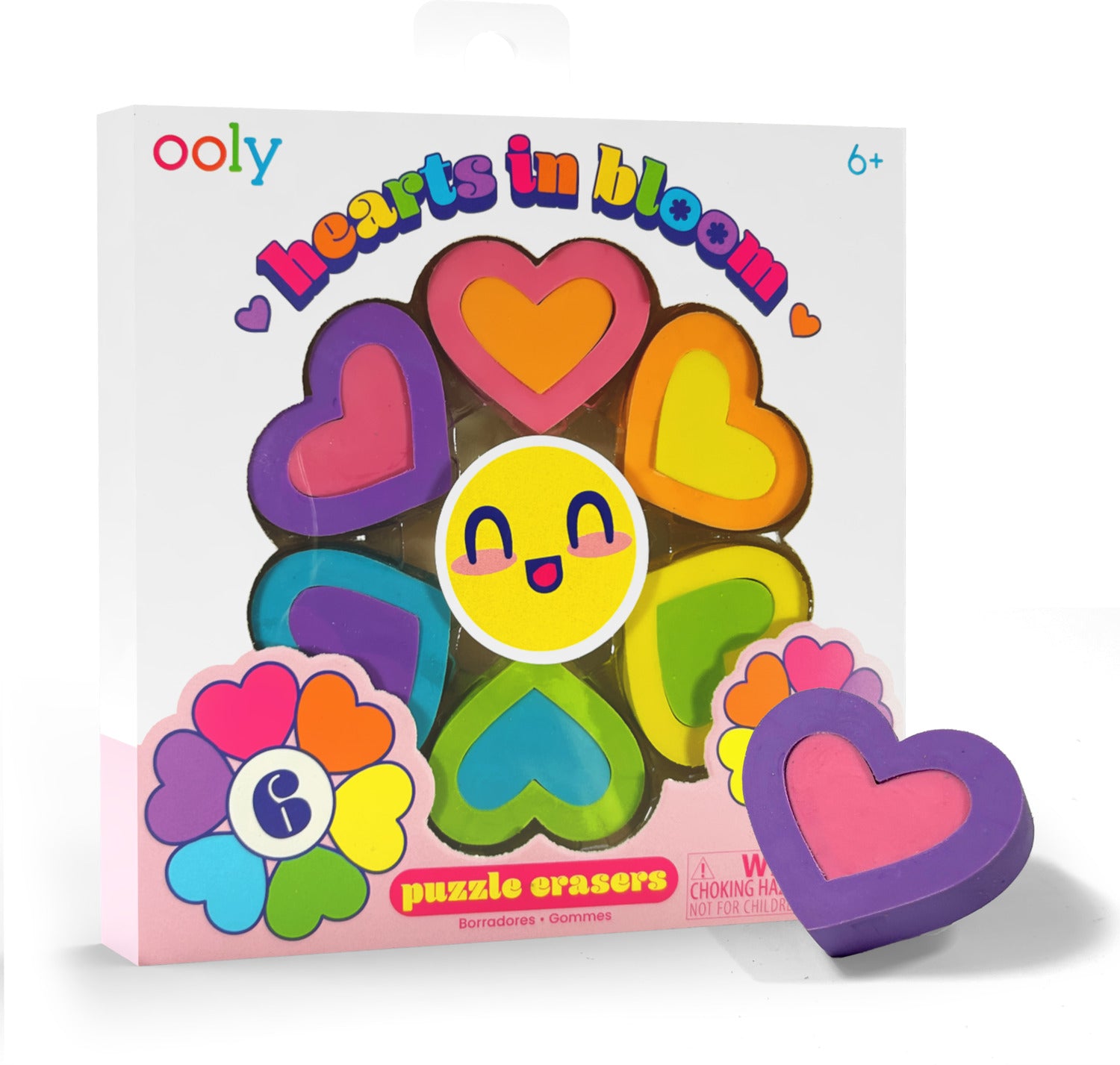 Hearts in Bloom Puzzle Erasers - Set of 6