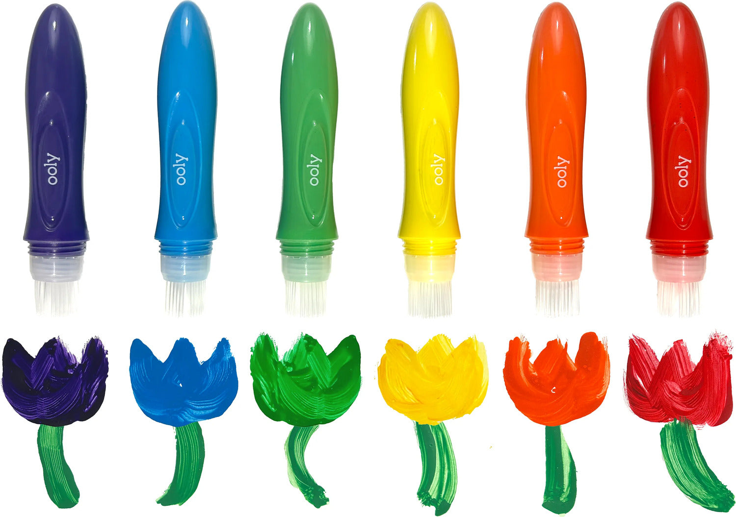 Easy Squeezy Squeezable Poster Paint Brushes - Set of 6