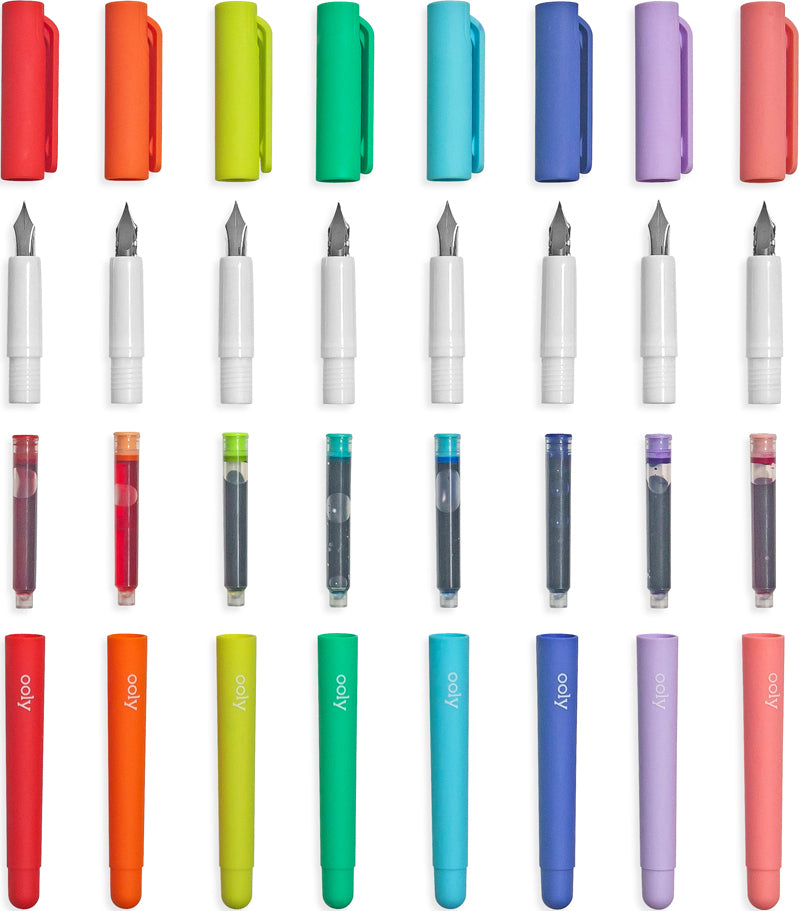 Color Write Fountain Pens 8pk