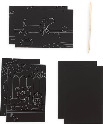 Playful Pups Scratch And Scribble Mini Scratch Art Kit