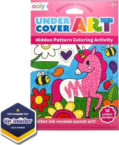 Undercover Art Hidden Pattern Coloring Activity Art Cards - Unicorn Friends