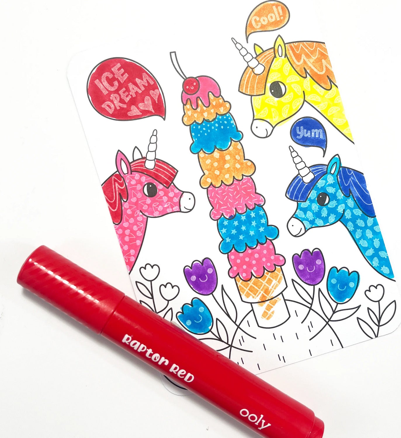 Undercover Art Hidden Pattern Coloring Activity Art Cards - Unicorn Friends