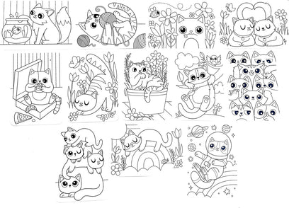 Undercover Art Hidden Pattern Coloring Activity Art Cards - Smitten Kittens