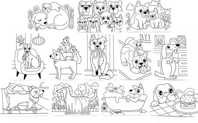 Undercover Art Hidden Pattern Coloring Activity Art Cards - Dog Days