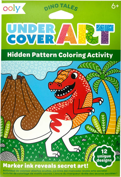 Undercover Art Hidden Pattern Coloring Activity Art Cards - Dino Tales