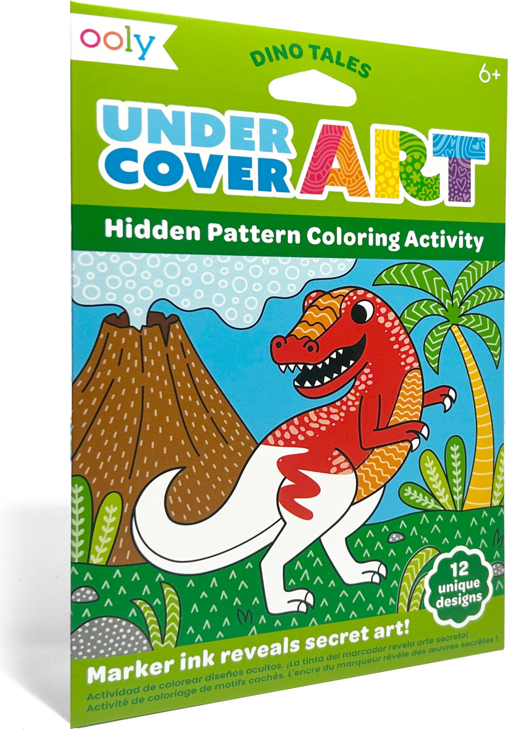 Undercover Art Hidden Pattern Coloring Activity Art Cards - Dino Tales