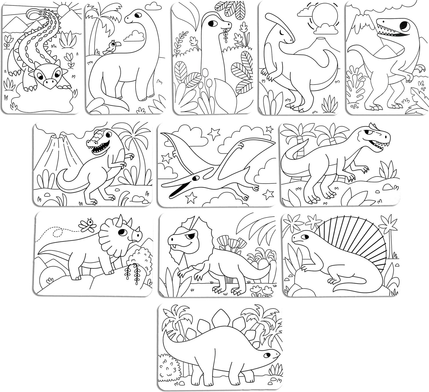 Undercover Art Hidden Pattern Coloring Activity Art Cards - Dino Tales