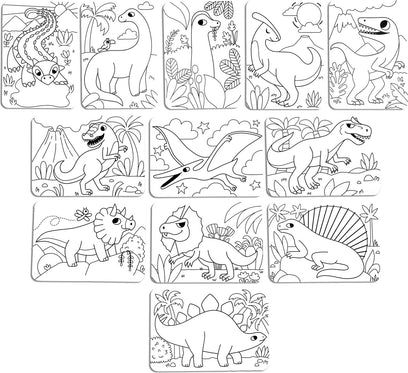 Undercover Art Hidden Pattern Coloring Activity Art Cards - Dino Tales