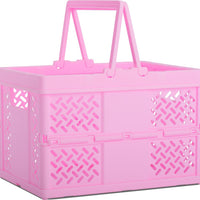 Small Pink Foldable Storage Crate