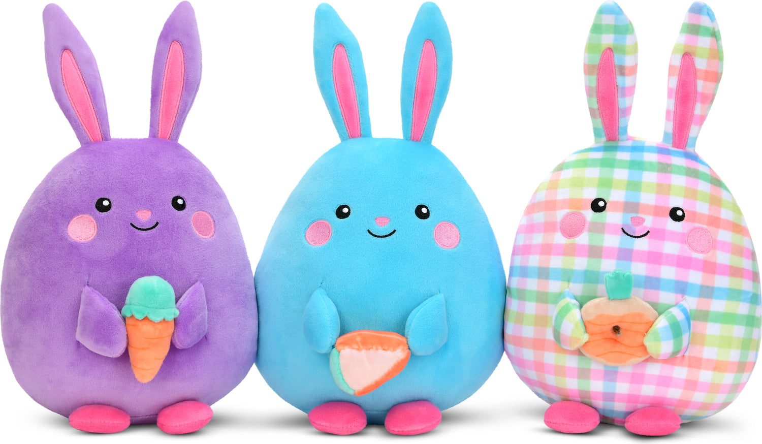 Gingham Bunnies Set Of 3